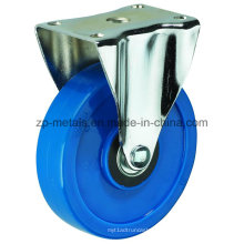 Rodas de rodízio fixo de PVC azul biaxial de médio porte de 3 polegadas